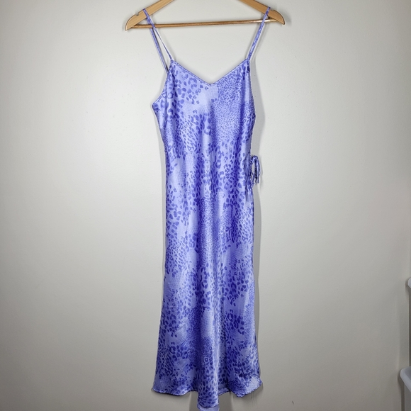 Secret Treasures Dresses & Skirts - Vintage Y2K Secret Treasures Purple Leopard Snake Print Midi Slip Dress Small